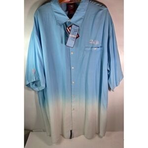 Def Jam University Shirt XXL Blue Ombre Rayon Hawaiian Bowling Y2K Vintage NWT